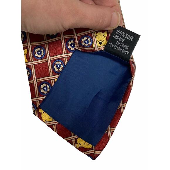 Walt Disney World Winnie the Pooh Floral Pattern Cartoon Novelty Necktie Silk - Picture 7 of 8